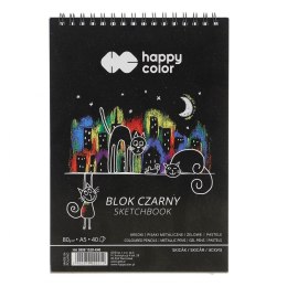 Happy Color Blok artystyczny Happy Color czarny A5 80g 40k (HA 3808 1520-K40)