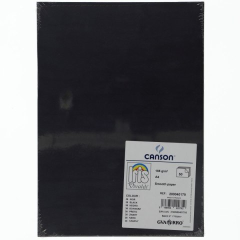 Canson Brystol Canson A4 czarny 185g 50k (200040179)