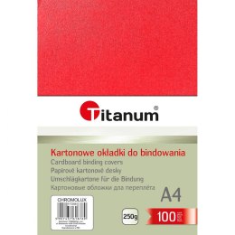 Titanum Karton do bindowania Titanum błyszczący - chromolux A4 czerwony 250g