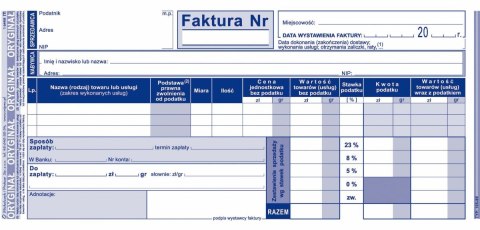 Michalczyk i Prokop Druk offsetowy Michalczyk i Prokop Faktura VAT pełna 1/3 A4,80 kartek 1/3 A4 80k. (105-8E)