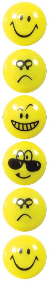 Fun&Joy Magnes Fun&Joy Smiley okrągły żółty śr. 29mm 6 sztuk