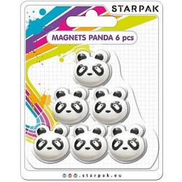 Starpak Magnes Starpak kształty panda 6szt biało-czarny (398962) 6 sztuk