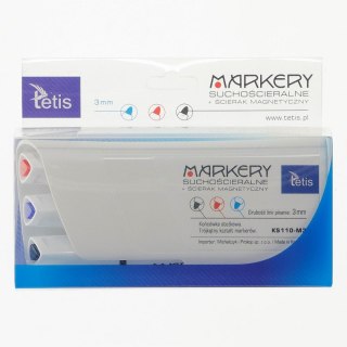 Tetis Marker suchościeralny Tetis marekery do tablic, mix 3,0mm okrągła końcówka