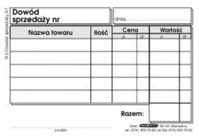 Stolgraf Druk samokopiujący Stolgraf dowód sprzedaży A7 A7 100k. (R2)