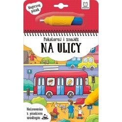 Aksjomat Książeczka edukacyjna Aksjomat Pokoloruj i znajdź na ulicy. Malowanka z pisakiem wodnym