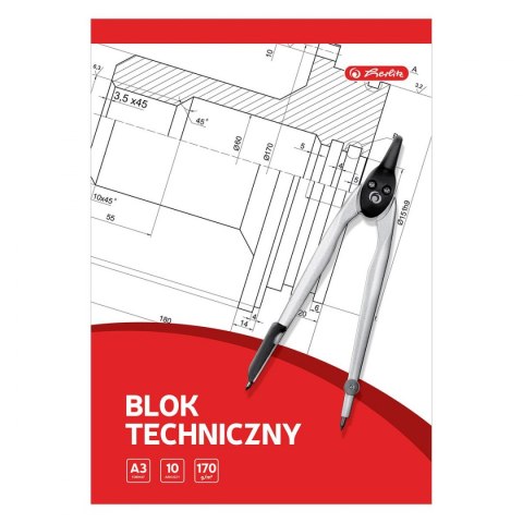 Herlitz Blok techniczny Herlitz 9583634 A3 biały 10k (400198598)