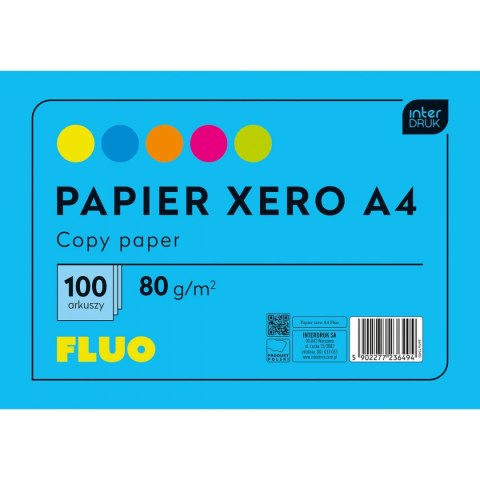 Interdruk Papier kolorowy Interdruk A4 mix (PAKSA4FLUO)