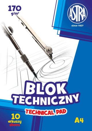 Astra Blok techniczny Astra A4 biały 170g 10k