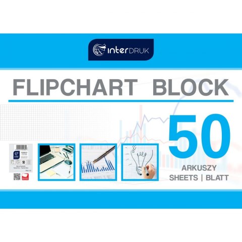 Interdruk Blok do tablic flipchart Interdruk 50k. 70g krata [mm:] 1000x640 (FLI50#)