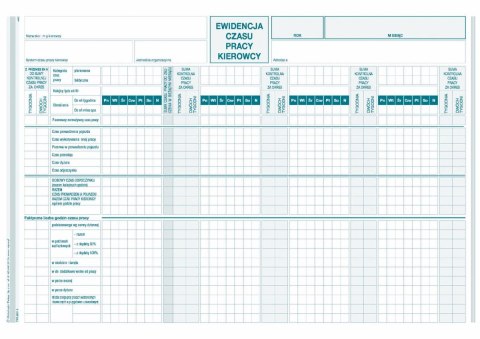 Michalczyk i Prokop Druk offsetowy Michalczyk i Prokop Ewidencja czasu pracy kierowcy A4 40k. (817-1)