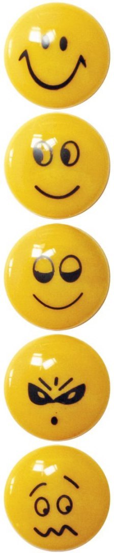 Fun&Joy Magnes Fun&Joy Smiley okrągły pomarańczowy śr. 29mm 5 sztuk