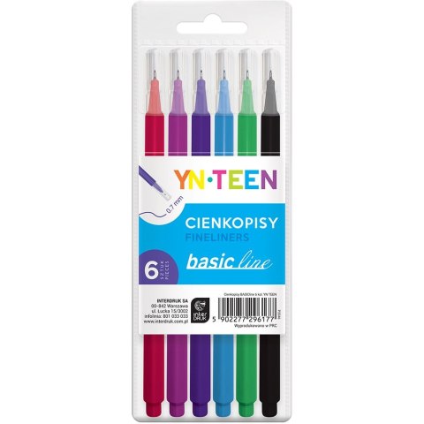 Yn-teen Cienkopis Yn-teen, mix 0,7mm 6kol. (5902277296177)