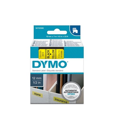 Dymo Taśma Dymo D1 12mm x 7m żółta/czarny nadruk