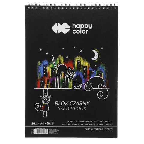 Happy Color Blok artystyczny Happy Color czarny A4 80g 40k (HA 3808 2030-K40)