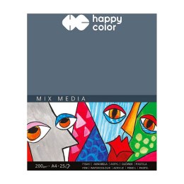 Happy Color Blok rysunkowy Happy Color Mix Media A4 biały 200g 25k (HA 3720 2030-A25)