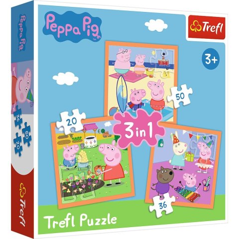 Trefl Puzzle Trefl Pomysłowa Świnka Peppa 3w1 el. (34852)