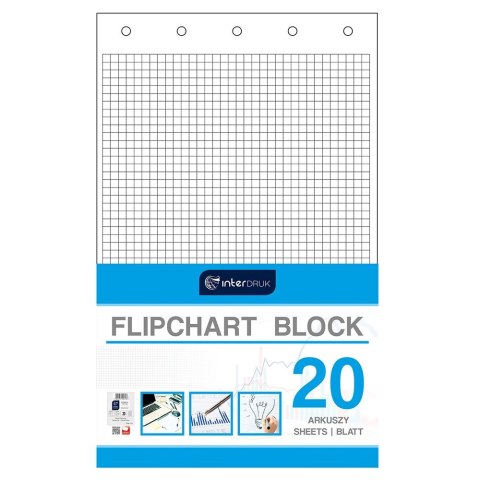 Interdruk Blok do tablic flipchart Interdruk A1 20k. 80g krata [mm:] 1000x640 (FLI20#)