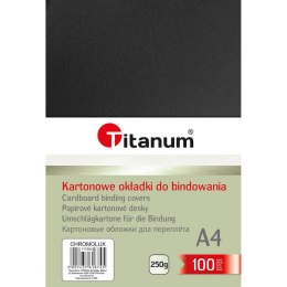 Titanum Karton do bindowania Titanum błyszczący - chromolux A4 czarny 250g