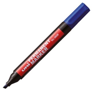 Uni Marker permanentny Uni, niebieski 4,0mm ścięta końcówka (NO-380B)