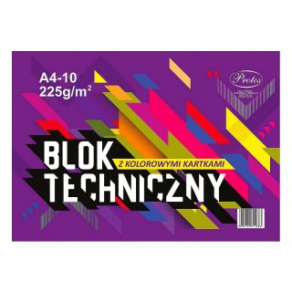 Protos Blok techniczny Protos A4 kolorowy 225g 10k