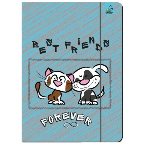 Ev-corp Teczka kartonowa na gumkę A4 Best Friends Forever zwierzaki mix A4 mix Ev-corp (TA4BFF2)