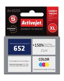 Activejet Tusz (cartridge) alternatywny Activejet HP 652 F6V24AE mix 21ml (EXPACJAHP0237)