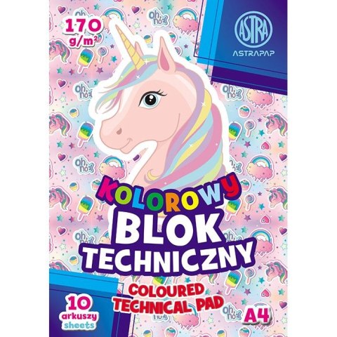 Astrapap Blok techniczny Astrapap BS&UNICORN A4 mix 170g 10k (106020016)