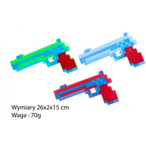 Norimpex Pistolet Norimpex kwadrat pixel, światło i dźwięk (NO-1005830)