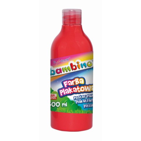 Bambino Farby plakatowe Bambino Bambino w butelce 500 ml kolor: czerwony 500ml 1 kolor. (czerwona)