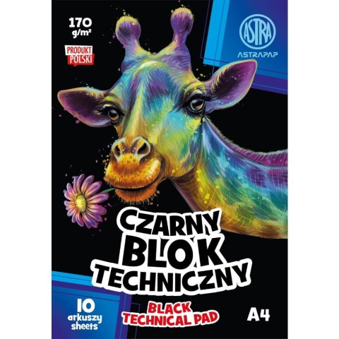 Astrapap Blok techniczny Astrapap czarny A4 czarny 170g 10k (106022005)