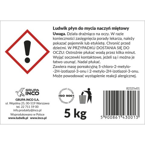 Ludwik Płyn do naczyń Ludwik mięta 5000ml