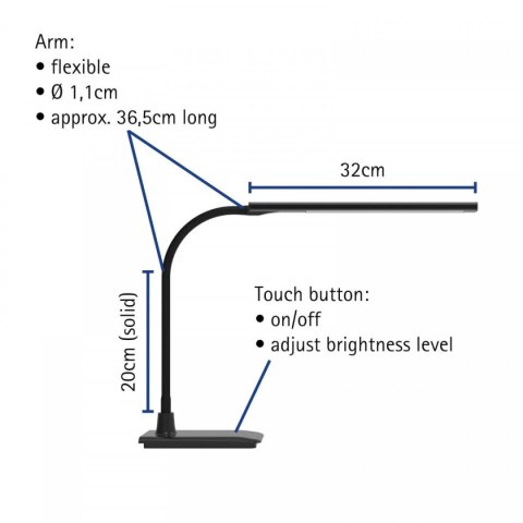 Maul Lampka biurowa Maul LED MAULpirro CZARNA (82027/90 ML)