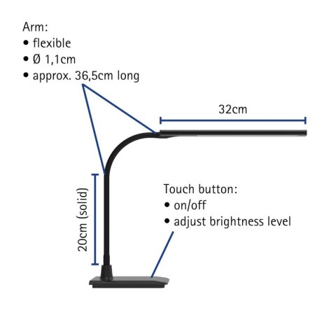 Maul Lampka biurowa Maul LED MAULpirro CZARNA (82027/90 ML)