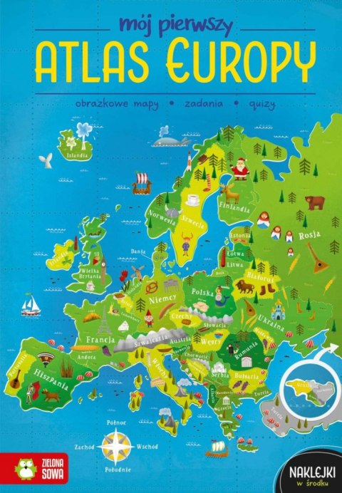 Zielona Sowa Książeczka edukacyjna Zielona Sowa Mój pierwszy atlas Europy