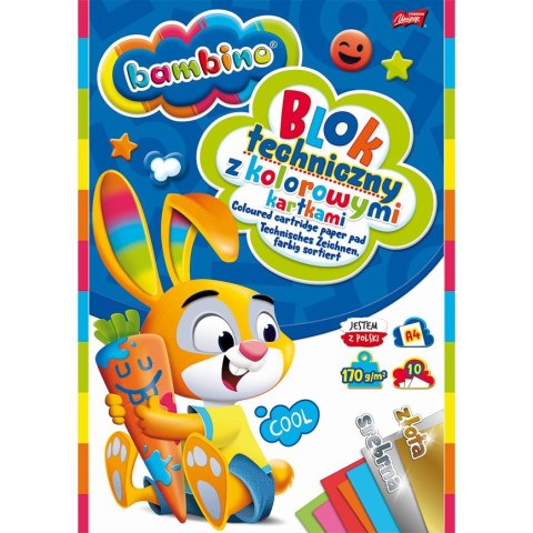 Unipap Blok techniczny Unipap Bambino kolor A4 160g 10k [mm:] 210x297