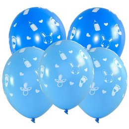 Arpex Balon gumowy Arpex Baby shower chłopiec 5szt. niebieska 280mm (KB2701)