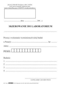 Stolgraf Druk samokopiujący Stolgraf Skierowanie do laboratorium A6 100k. (Z21)