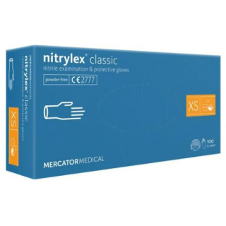 MERCATOR rękawiczki nitrylowe 100 sztuk XS niebieskie