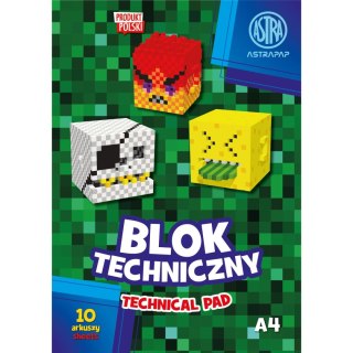 Astrapap Blok techniczny Astrapap pixel&unicon A4 biały 10k (106022019)