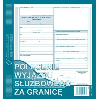 Michalczyk i Prokop Druk offsetowy Michalczyk i Prokop 2/3A4 polecenie wyjażdu służbowego za granicę 2/3 A4 (505-2Z)