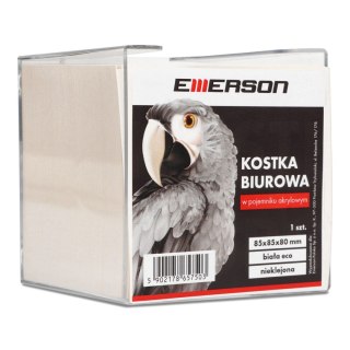 Emerson Kostka papierowa Emerson akrylowy pojemnik biała [mm:] 85x85x 80 (arbkostkaecoakryl)