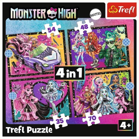 Trefl Puzzle Trefl Planeta Milo Elekryzujący dzień Monster High 4w1 el. (34655)