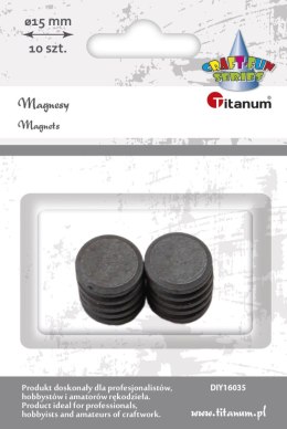 Titanum Magnes Titanum Craft-Fun Series czarny śr. 15mm (DIY16035) 10 sztuk