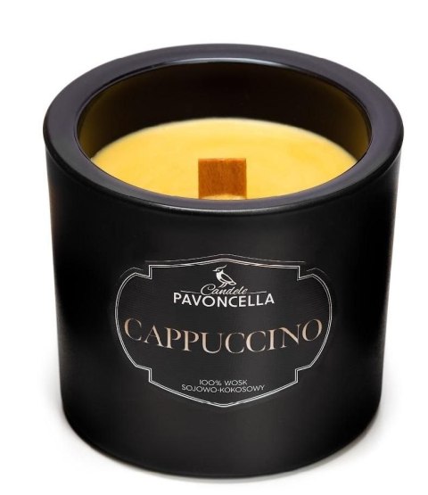 Pavoncella Świeczka ozdobna Pavoncella Cappuccino czarna 170g (5905711530400)