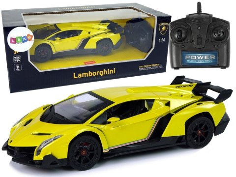 Lean Samochód Lean R/C 1:24 Lamborghini Veneno Białe 2.4 G Światła (9741)