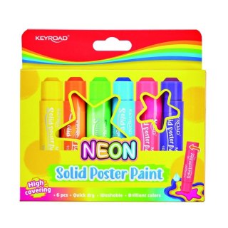 Keyroad Farby plakatowe Keyroad w sztyfcie neon kolor: mix 6 kolor. (KR972649)