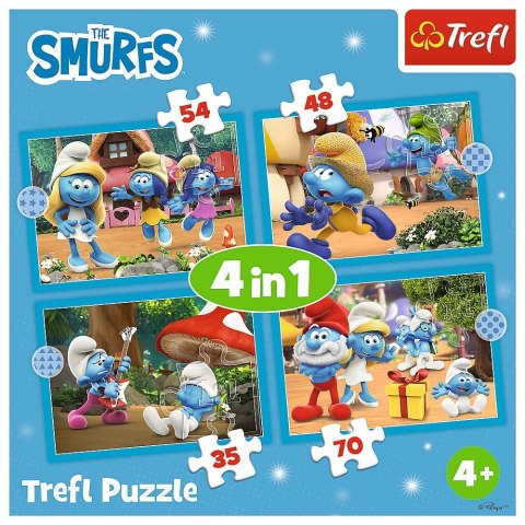 Trefl Puzzle Trefl Smerfy Wioska Smerfów 4w1 el. (34656)