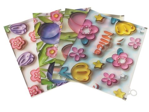 Adar Teczka plastikowa na suwak w kwiaty A4 mix [mm:] 210x297 Adar (601666)